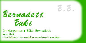 bernadett buki business card