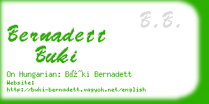 bernadett buki business card